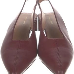 Mansur Gavriel Burgundy Slingback Heels